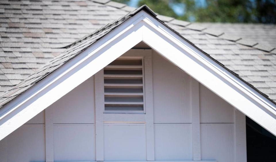 The home of Casey Taylor is equipped with ember-resistant vents, seen during a tour Wednesday, of the Paradise home that was built to meet the new Wildfire Prepared Home standards. Wind-blown embers entering events are a leading cause of home loss during wildfires, according to research by the Insurance Institute for Business & Home Safety.