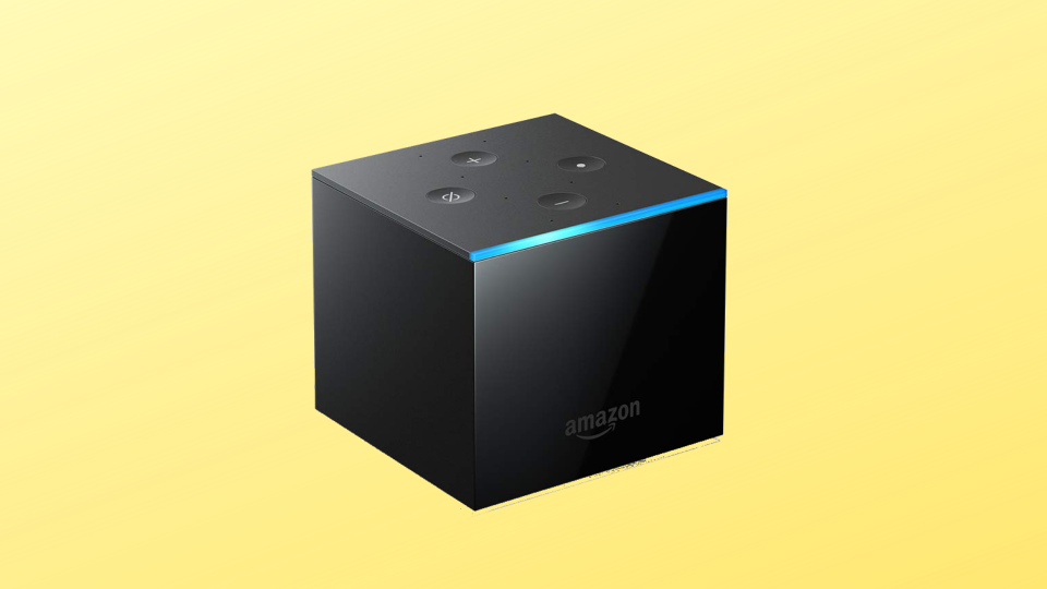 Fire TV Cube on yellow background (Photo: Amazon)