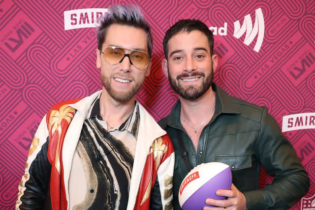 <p> Tasos Katopodis/Getty Images for Smirnoff)</p> Lance Bass and Michael Turchin