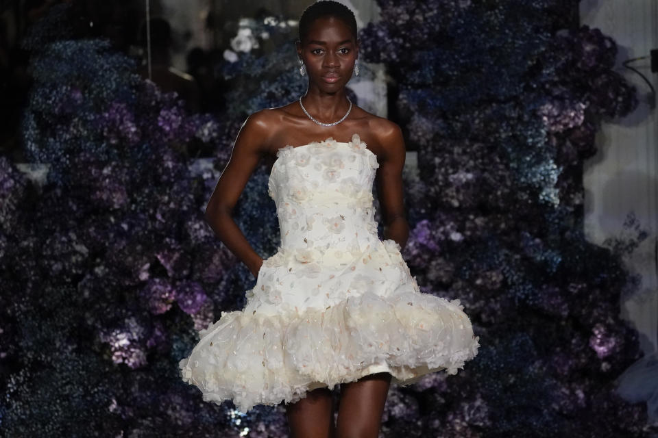 The Christian Siriano collection is modeled during Fashion Week, Friday, Sept. 8, 2023, in New York. (AP Photo/Mary Altaffer)