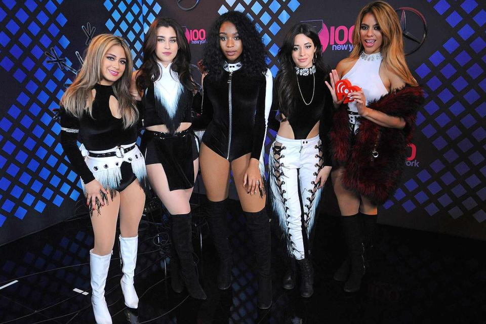 <p>Brad Barket/Getty Images</p> Fifth Harmony pose for a photo at Madison Square Garden in New York City in December 2016