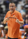 Connecticut Sun head coach Curt Miller calls a play against the Minnesota Lynx during a WNBA basketball game Sunday, Aug. 14, 2022, in Uncasville, Conn. (Sean D. Elliot/The Day via AP)