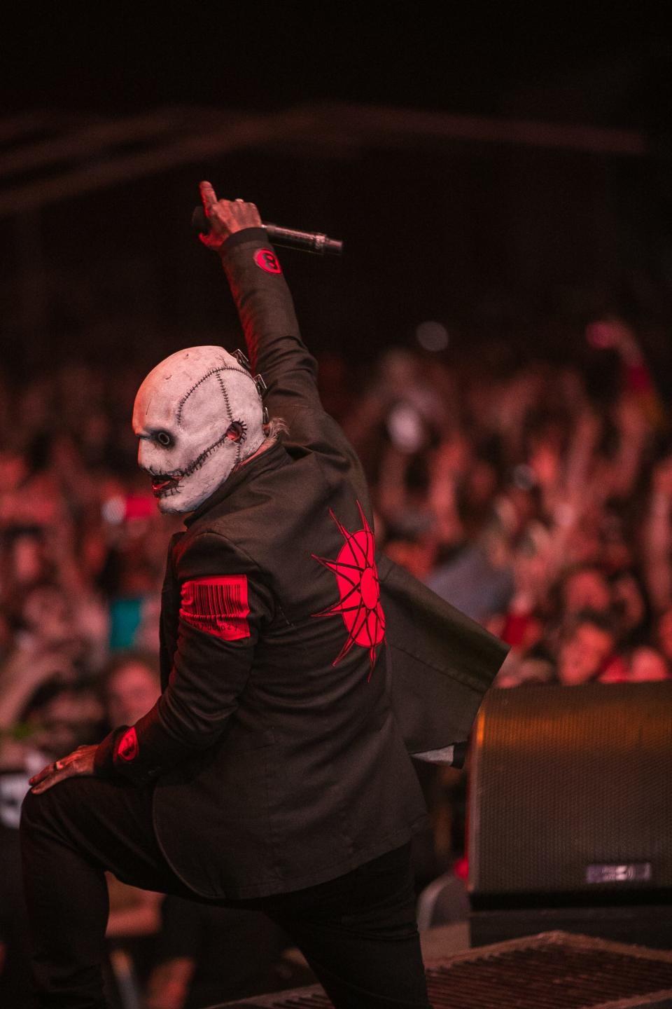 Slipknot plays before a sold out crowd at Knotfest on Saturday, Sept. 25, 2021 at the National Balloon Classic Field in Indianola, Iowa.