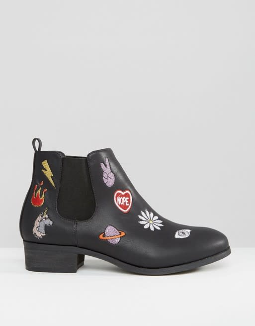 Daisy Street Patch Chelsea Boots