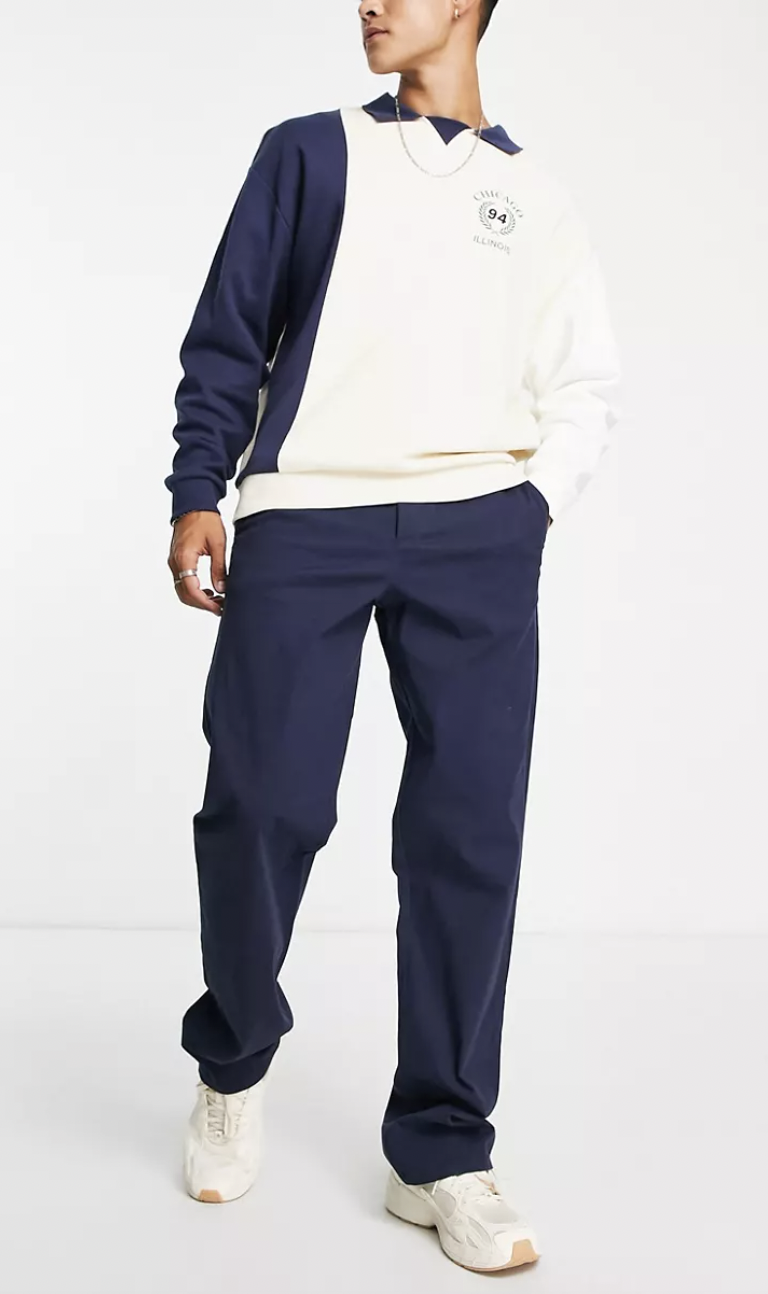 Best chinos for men, ASOS Design Relaxed Chinos in Navy