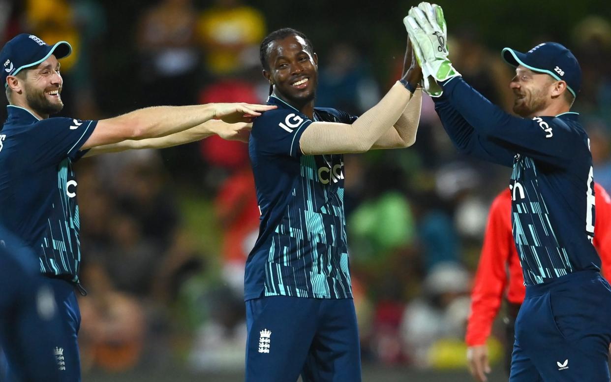 Jofra Archer celebrates the wicket of Wayne Parnell - Alex Davidson/Getty Images