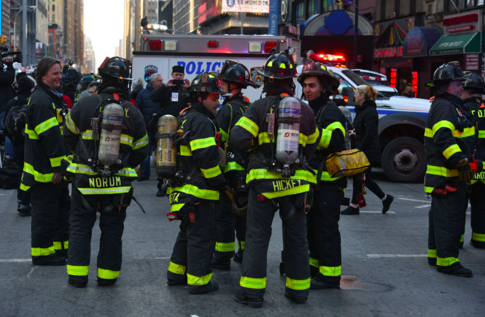 <em>Fire crews rushed to the scene as subway lines were evacuated (Rex)</em>