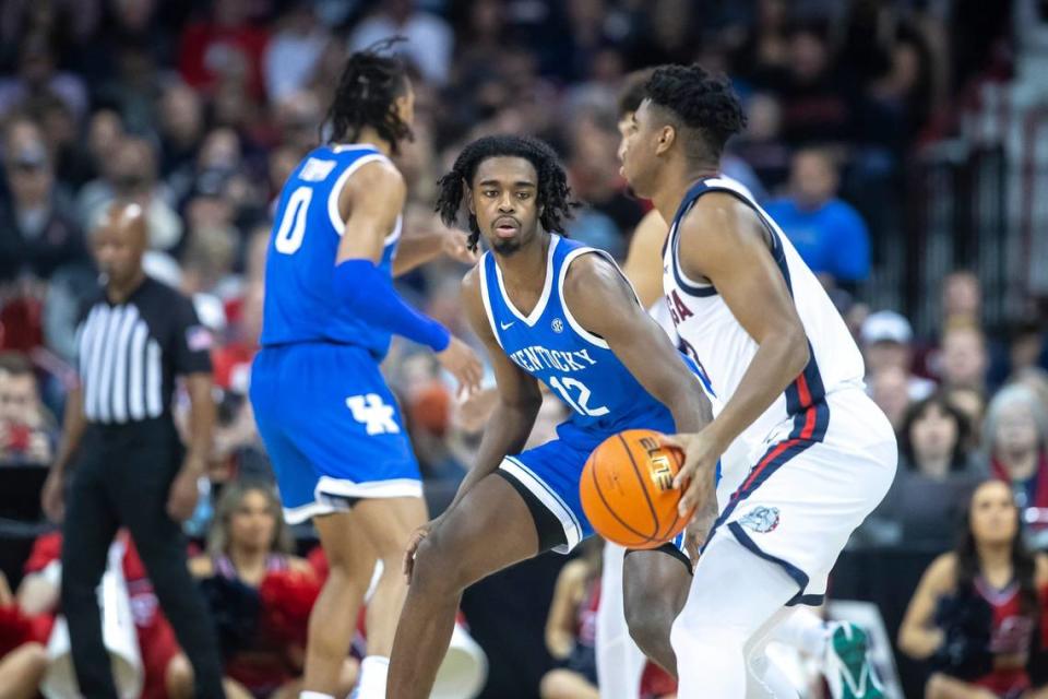 Kentucky guard Antonio Reeves (12) had 10 points in UK’s 88-72 loss to Gonzaga last season in Spokane, Washington. Ryan C. Hermens/rhermens@herald-leader.com