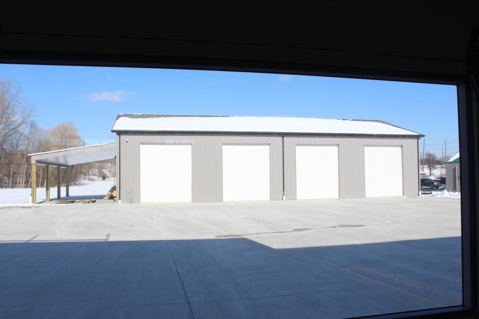 Directly behind station 33 is a pole barn built to house a number of different trailers.