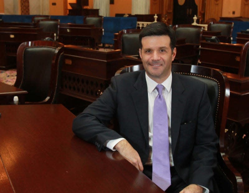 Former state Sen. Kevin Coughlin in the senate chamber at the Statehouse in a 2010 file photo.