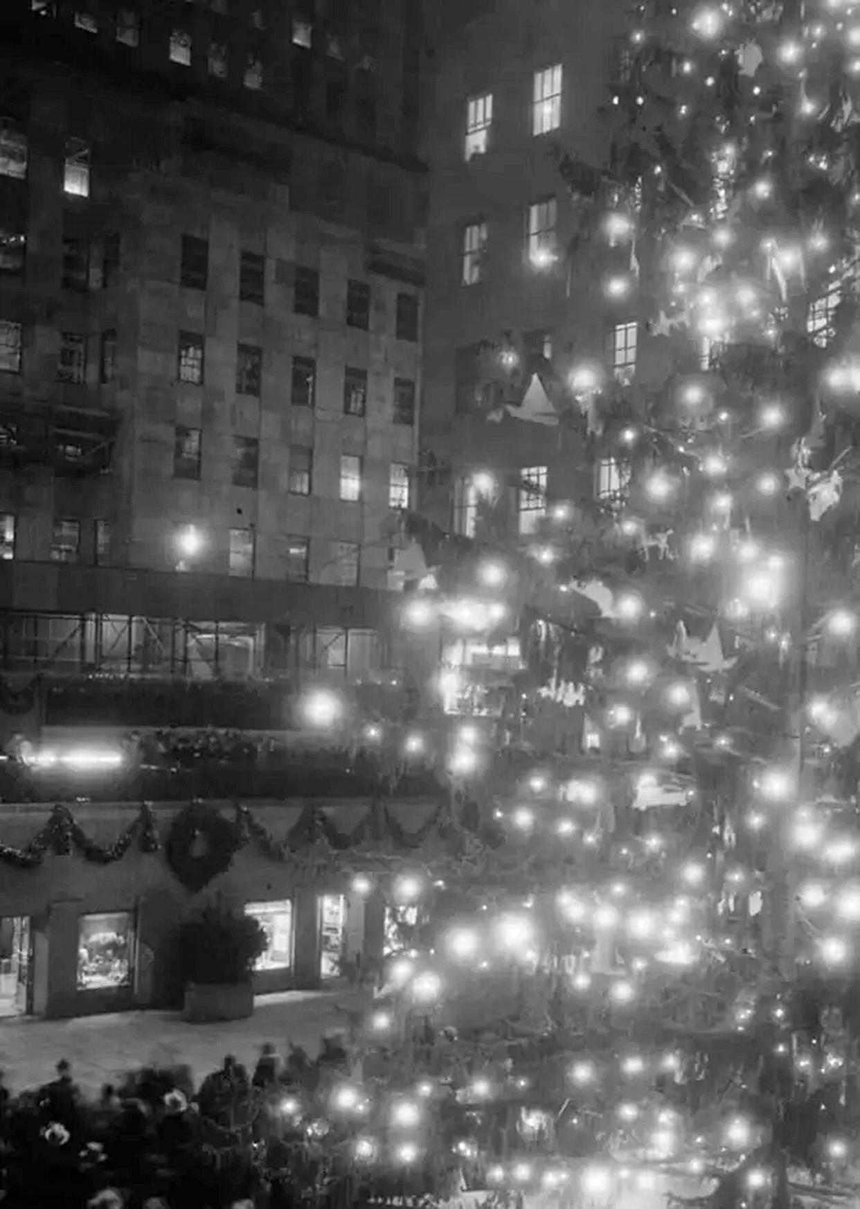 The Rockefeller Center Christmas Tree in 1933 (Rockefeller Center)