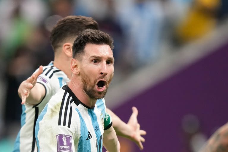 El desahogo de Messi, autor del primer gol, que sirvió para desatar un encuentro complejo frente a México en el Mundial
