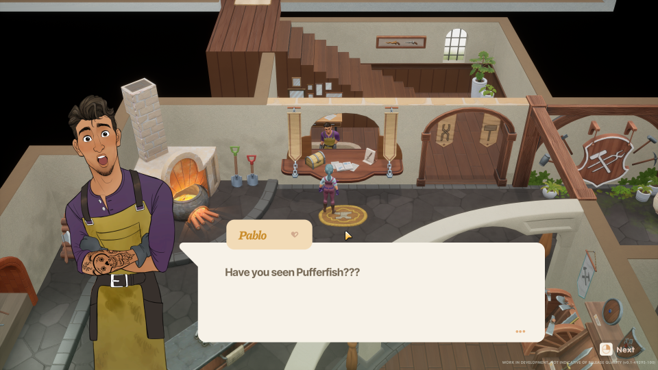 A screengrab of in-game dialogue with a villager NPC