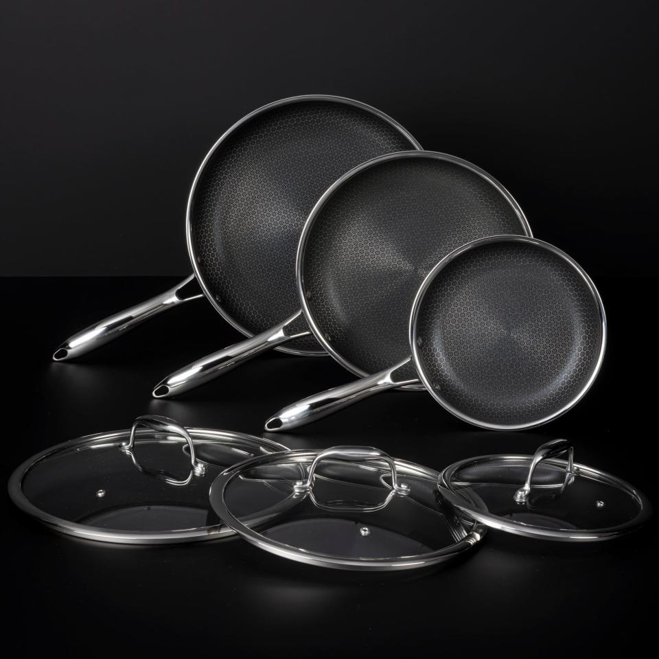 7) 6pc HexClad Hybrid Cookware Set w/ Lids