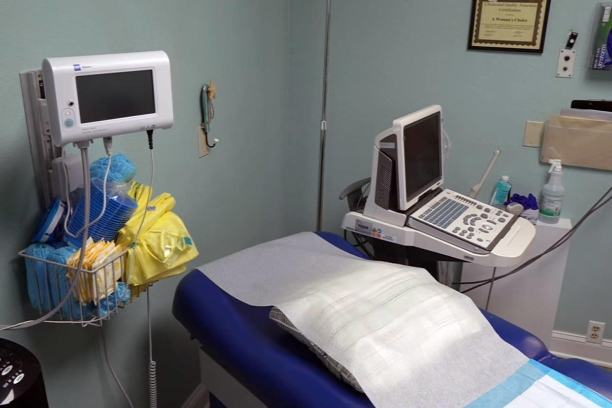 empty abortion clinic room examination table  (Jorge Pujol / NBC News)