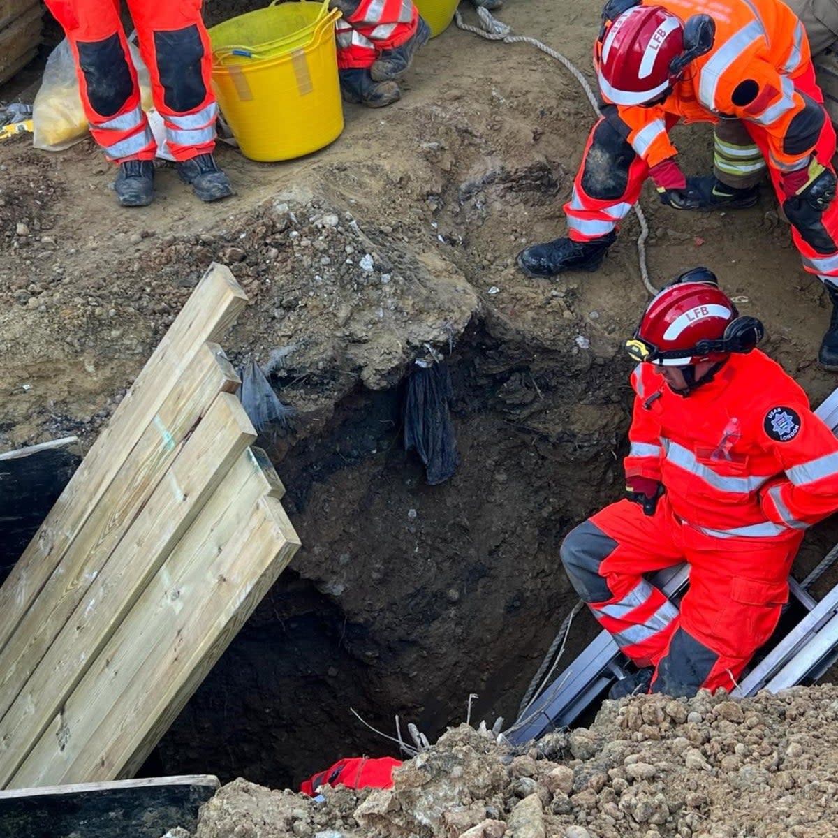 Firefighters used a 32-metre ladder in the rescue  (London Fire Brigade)