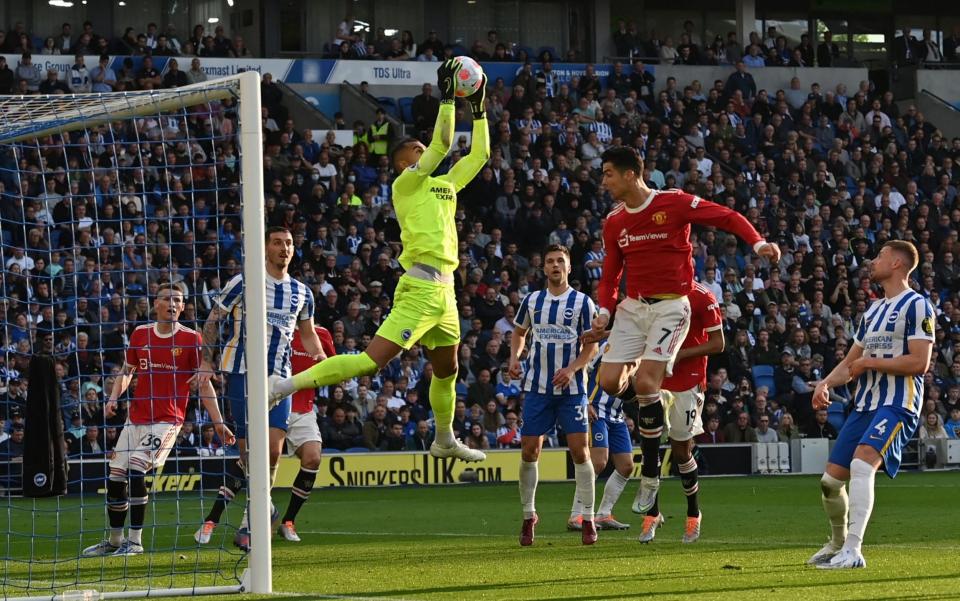 Brighton's Robert Sanchez catches the ball - AFP