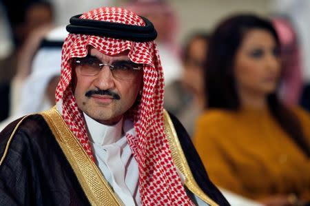 Saudi billionaire Prince AlWaleed bin Talal looks on during a news briefing in Manama, May 8, 2012. REUTERS/Hamad I Mohammed/Files