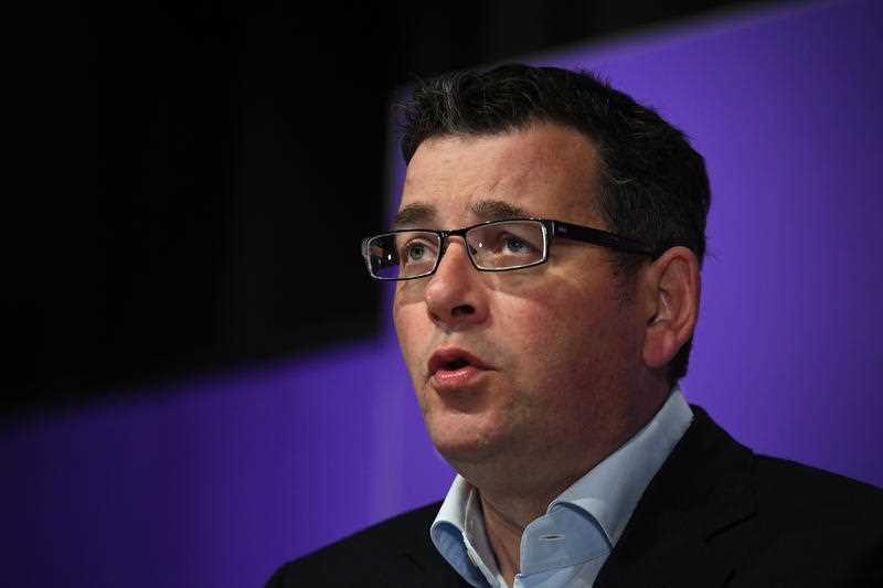 Daniel Andrews has called on Victorians to continue to work from home. Source: AAP