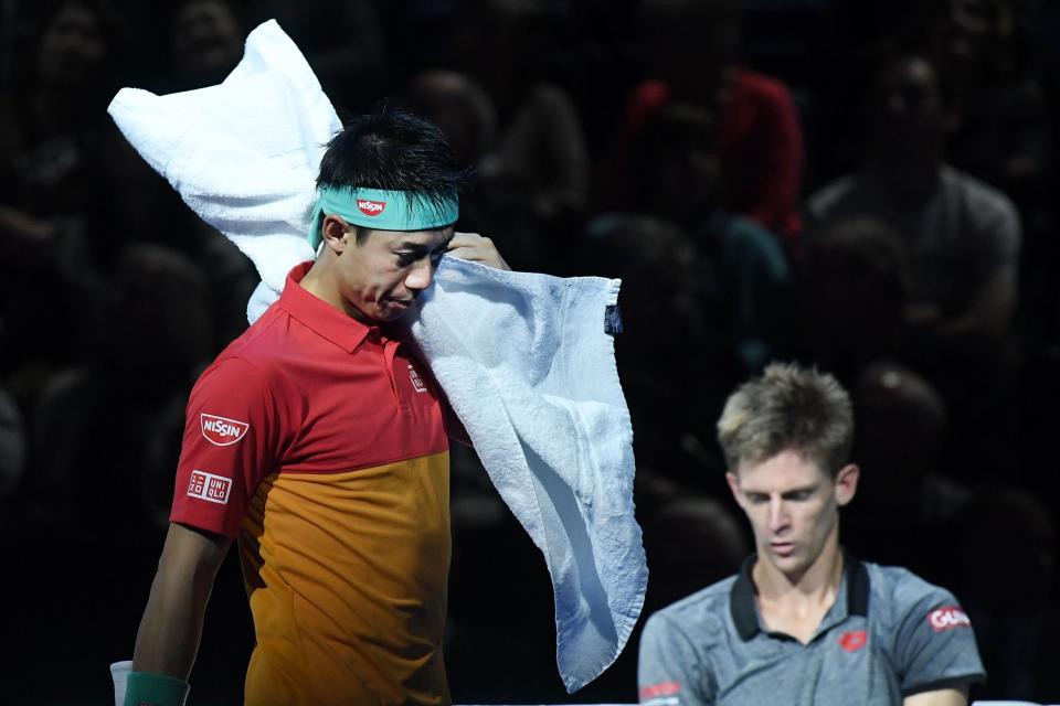 Off form: Kei Nishikori could not handle Kevin Anderson: EPA