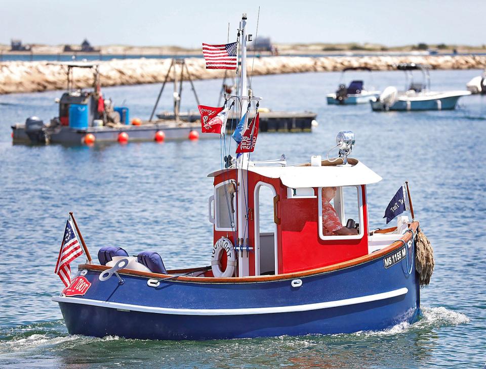 Mike Magnant, of Middleboro, began building his mini tugboat, Toot Toot, in 1995 and finished it in 2002.