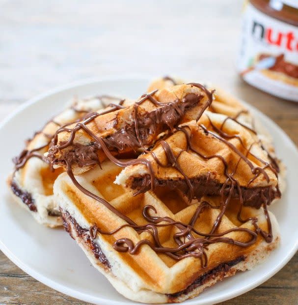 Nutella Stuffed Waffles