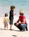 Hugh Jackman keeps a close eye on children Ava and Oscar on a Sydney beach. <a href="http://www.infdaily.com" rel="nofollow noopener" target="_blank" data-ylk="slk:INFDaily.com;elm:context_link;itc:0;sec:content-canvas" class="link ">INFDaily.com</a> - September 10, 2007