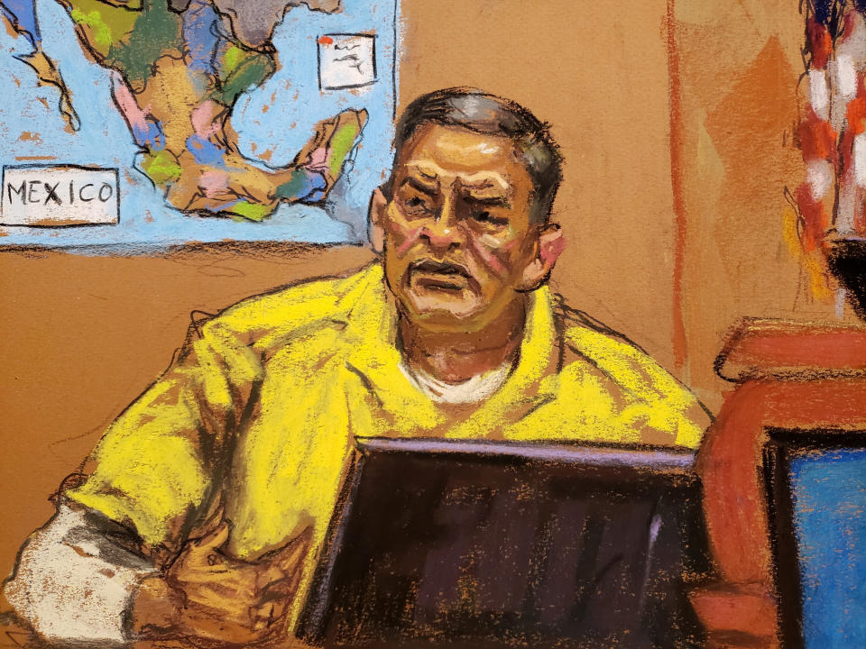 Courtroom sketch of Oscar Nava Valencia.