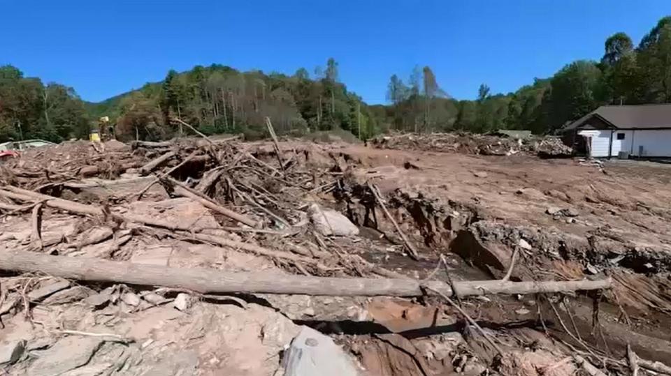 PHOTO: Hurricane Helene brought on a mudslide that wiped out Fairview, North Carolina, Jesse Craig’s hometown. (WTVD)