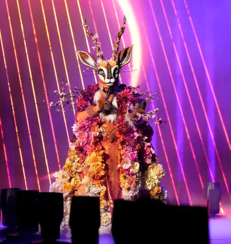 <p> Michael Becker / FOX</p> Gazelle on the season 10 premiere of 'The Masked Singer.'