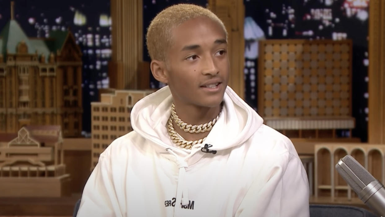  Jaden Smith being interviewed on The Tonight Show Starring Jimmy Fallon 