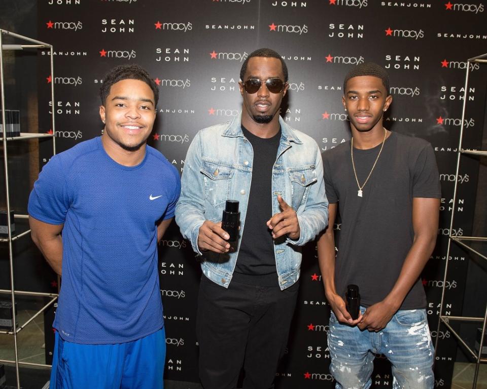 Sean Combs with two of his sons, Justin (left) and Christian “King” Combs. Christian was just accused of sexually assaulting and drugging a woman who worked on a yacht where Diddy threw a party. Justin has been accused of possible involvement in a shooting. Marcus Ingram