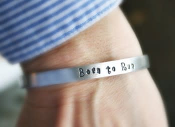 Aluminum Born to Run Cuff. (Photo: Etsy)