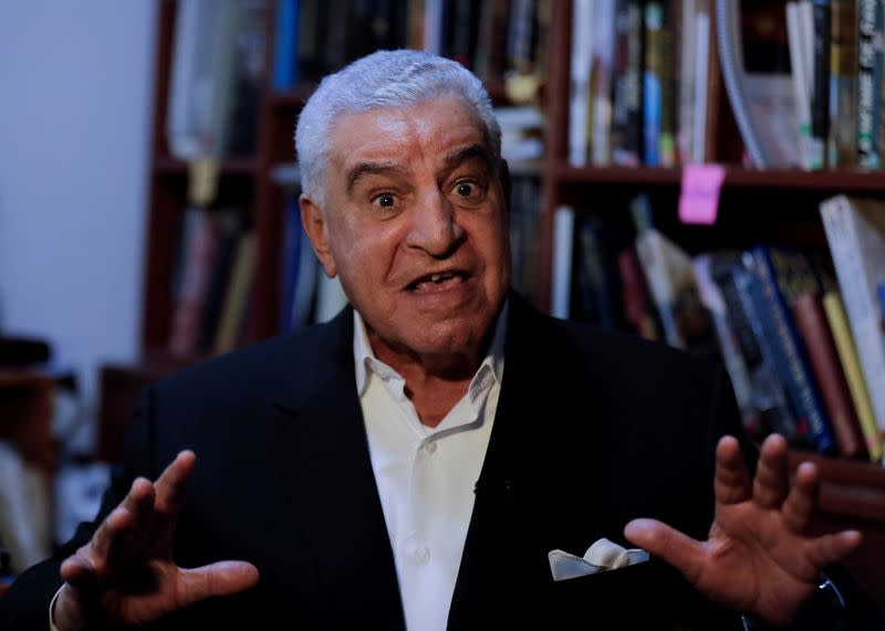 FILE PHOTO: Egyptologist Dr. Zahi Hawass speaks during an interview with Reuters at his office in Cairo