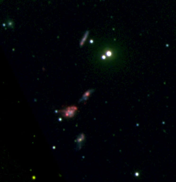 An optical image of one of the isolated galaxy groups observed with the Magellan Telescope in Chile