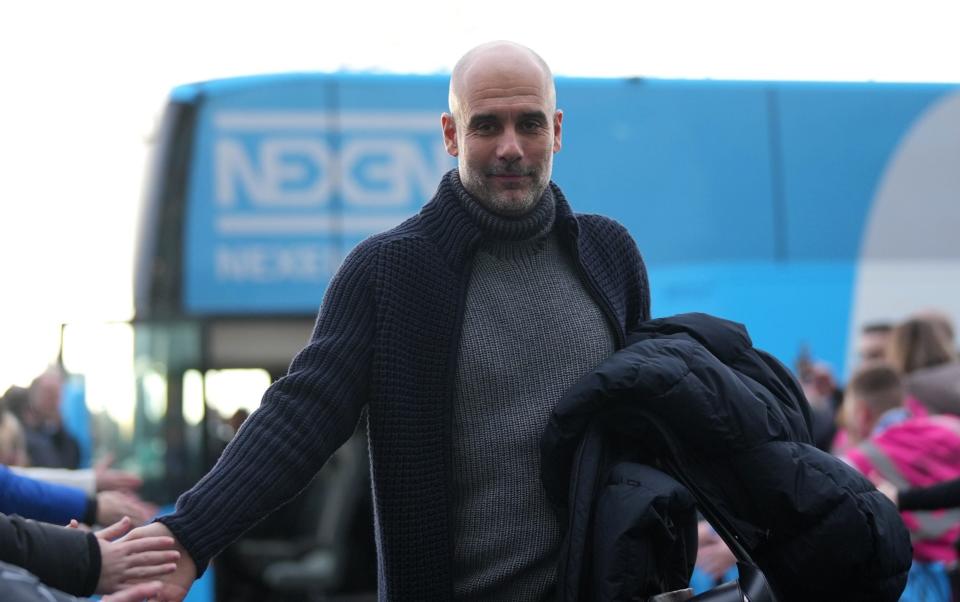 Manchester City manager Pep Guardiola arrives at the stadium ahead of the Emirates FA Cup third round match between Manchester City and Chelsea at the Etihad Stadium - Tom Flathers/Manchester City FC via Getty Images