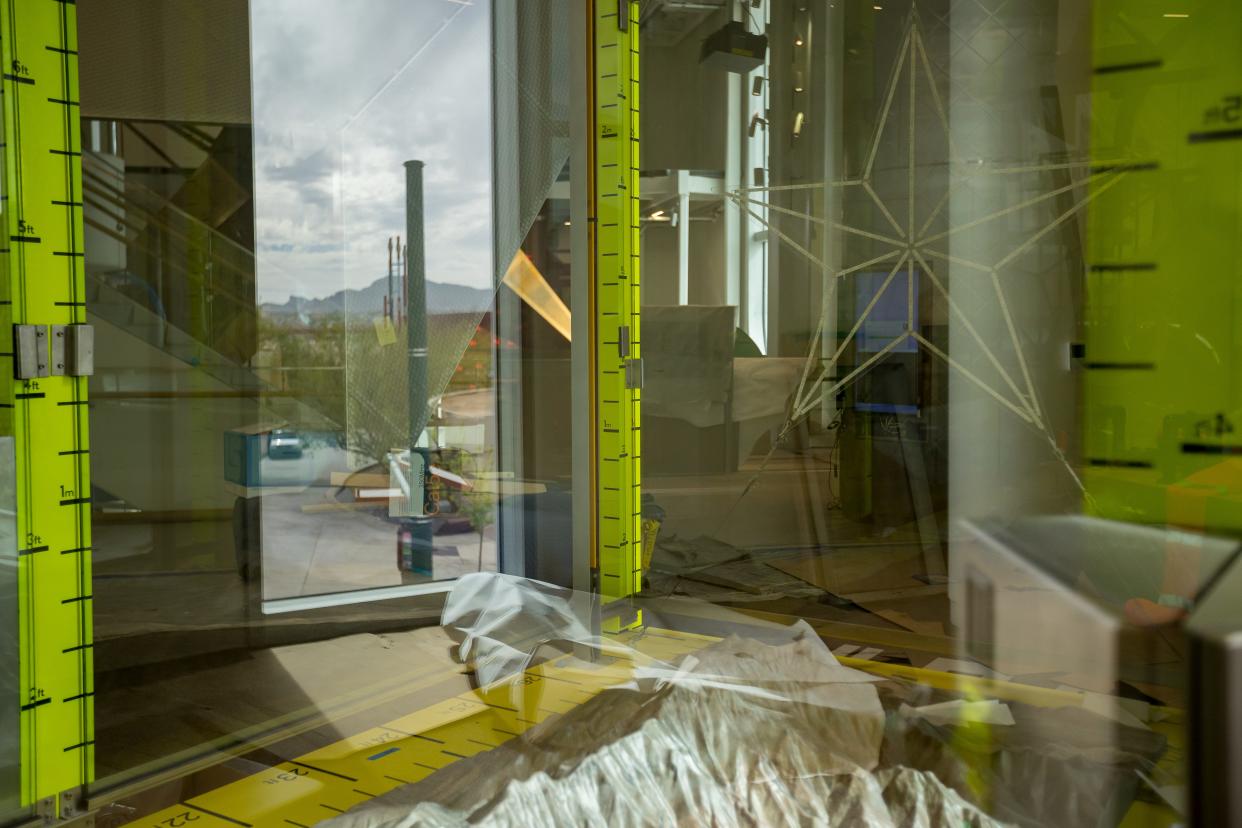 In the Fly High zone inside the El Paso Children's Museum, La Nube, guests can build and test paper airplanes in the air canon.