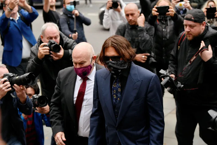 Actor Johnny Depp arrives at the High Court in London, Britain, July 9, 2020. REUTERS/Toby Melville