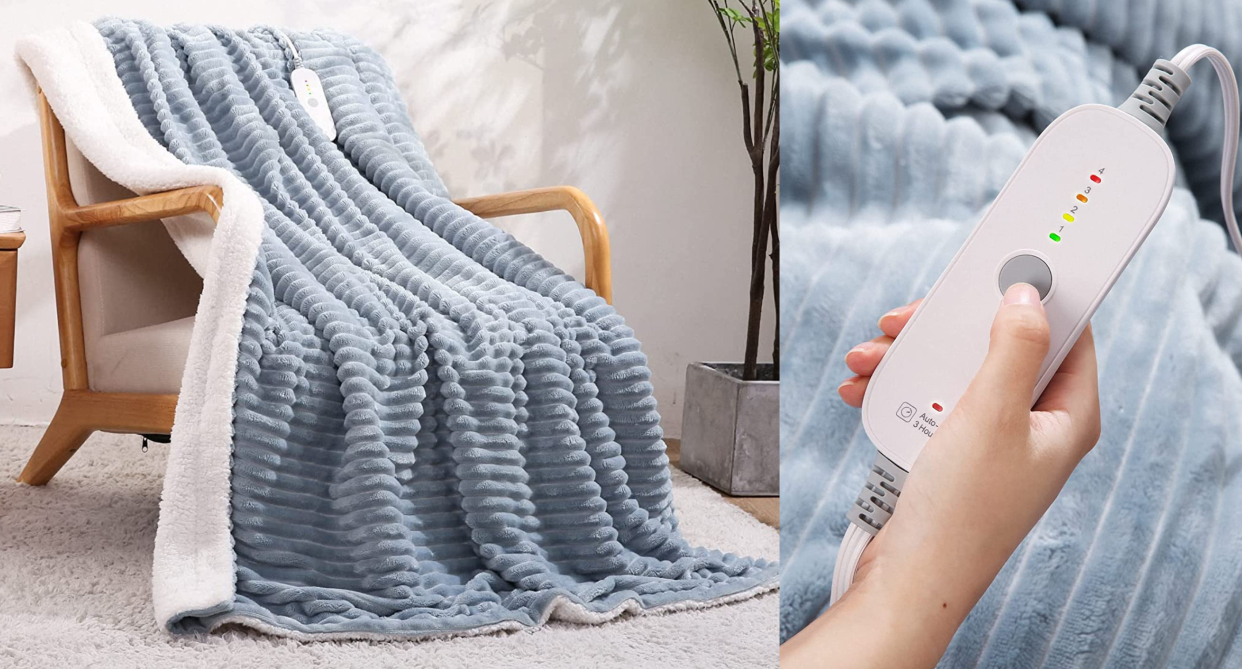 Looking for the perfect last-minute gift? An electric blanket is perfect for the person who is always cold (Photos via Amazon Canada)