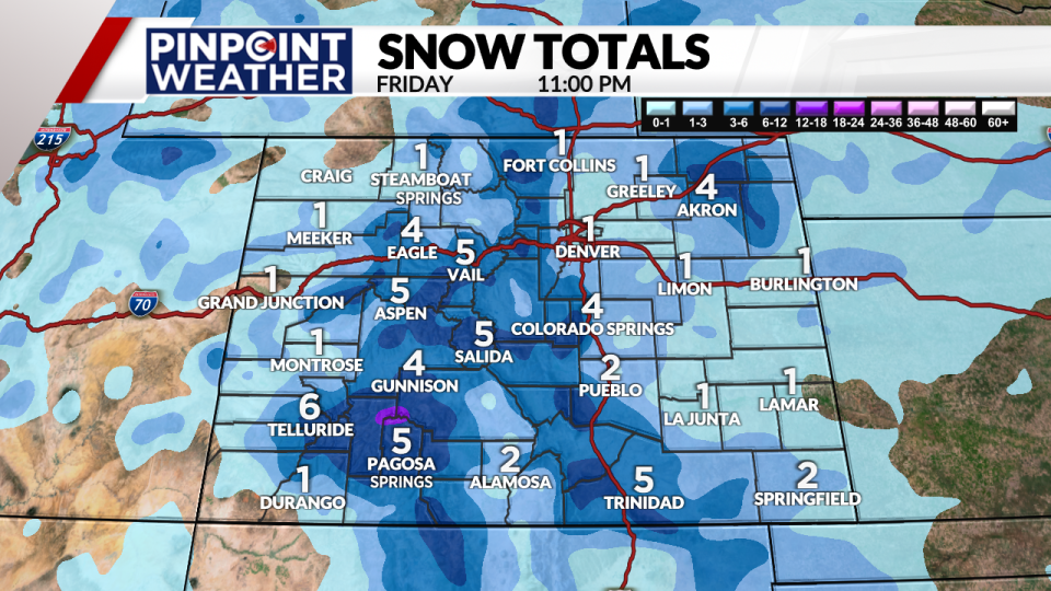 Pinpoint Weather: Snow totals statewide on March 8 