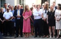 Boris Johnson's girlfriend, Carrie Symonds, is seen outside Downing Street in London