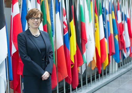 Catherine De Bolle, head of Europol, poses for Reuters in The Hague, Netherlands June 19, 2018. Picture taken June 19, 2018 REUTERS/Eva Plevier