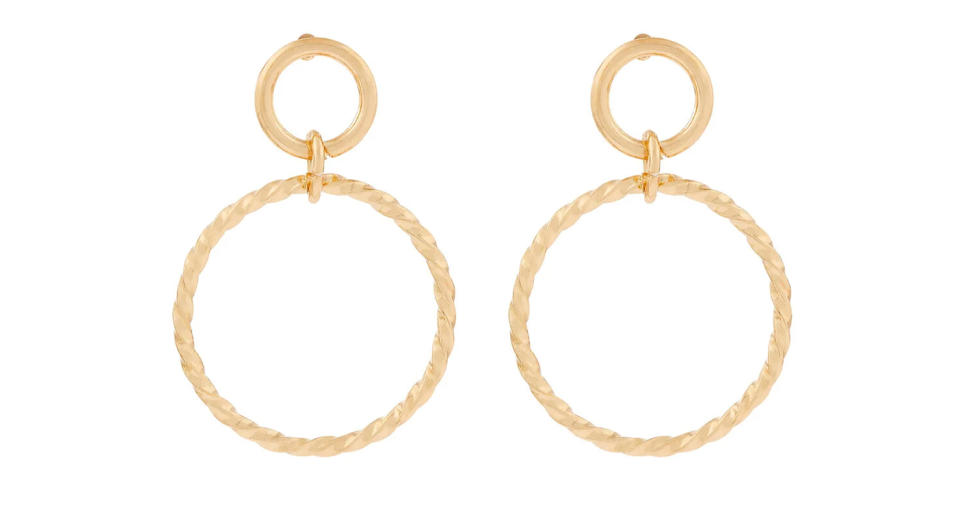 Twisted circle drop earrings