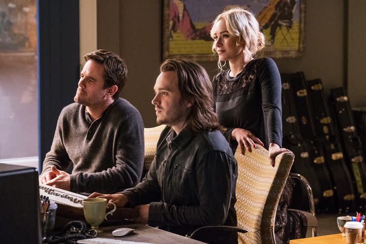 Charles Esten, Hayden Panettiere, and Jonathan Jackson (Credit: CMT)