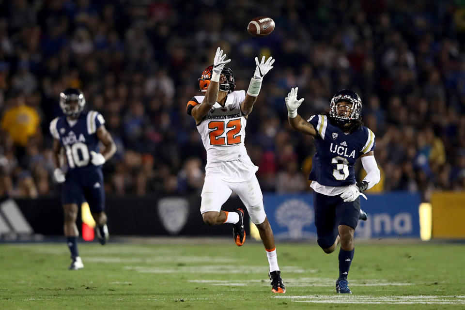 Oregon State second-leading receiver Seth Collins is in the hospital with an undisclosed illness. (Getty)