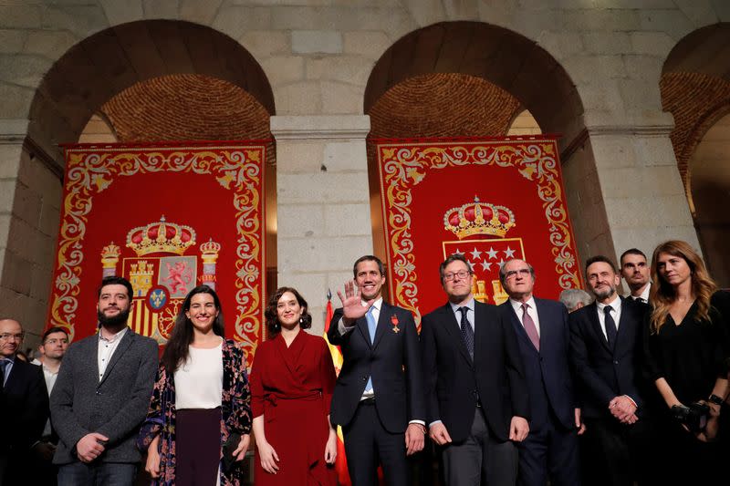 Venezuela's opposition leader Juan Guaido visits Madrid