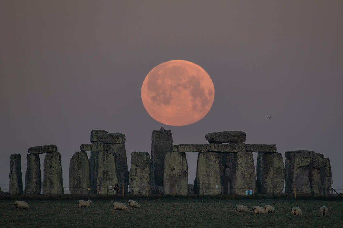 A full moon will appear over Stone Henge in Wiltshire during the Summer Solstice on 20 June, 2024 - weather permitting (Getty Images)