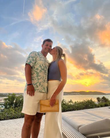 <p>Jenna Purdy/Instagram</p> Jenna Purdy gives husband Brock a kiss on the cheek