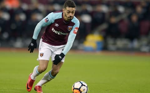 Manuel Lanzini of West Ham United in action during The Emirates FA Cup Third Round Replay match between West Ham United and Shrewsbury Town - Credit: James Griffiths/West Ham United via Getty Image