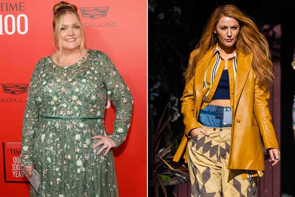 <p>Taylor Hill/FilmMagic; Gotham/GC Images</p> Author Colleen Hoover (left) addressed the criticism of the outfits star Blake Lively wears in 